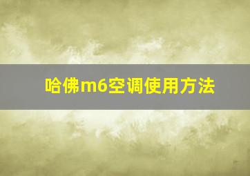 哈佛m6空调使用方法