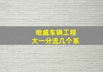 哈威车辆工程大一分流几个系