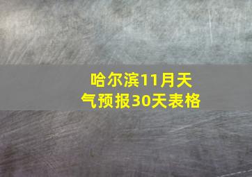 哈尔滨11月天气预报30天表格