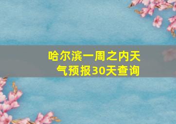 哈尔滨一周之内天气预报30天查询