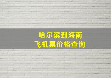 哈尔滨到海南飞机票价格查询