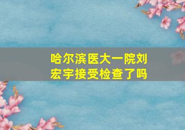 哈尔滨医大一院刘宏宇接受检查了吗