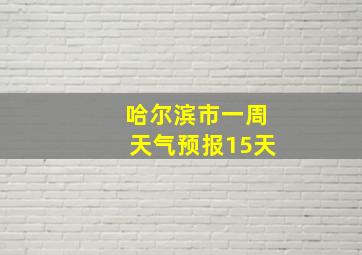 哈尔滨市一周天气预报15天