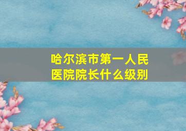 哈尔滨市第一人民医院院长什么级别