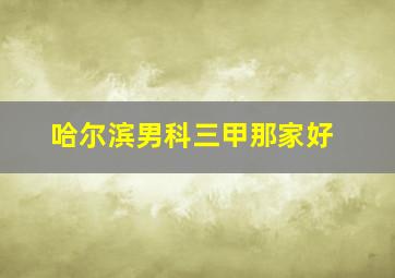 哈尔滨男科三甲那家好