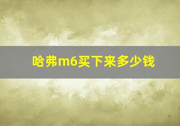 哈弗m6买下来多少钱