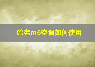 哈弗m6空调如何使用