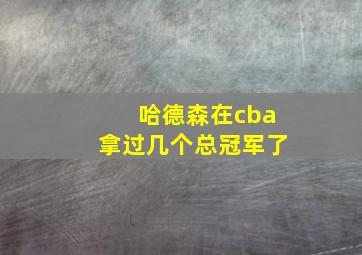 哈德森在cba拿过几个总冠军了