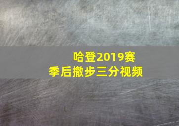 哈登2019赛季后撤步三分视频