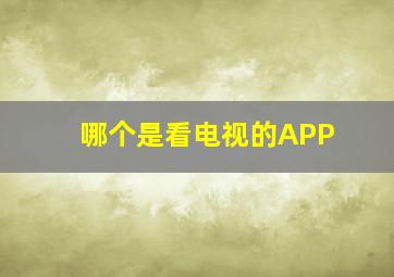 哪个是看电视的APP