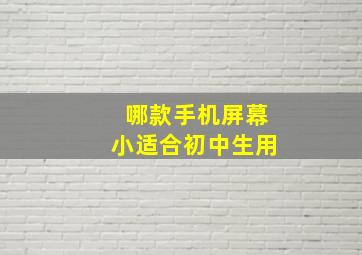 哪款手机屏幕小适合初中生用