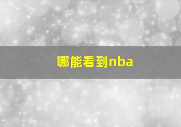 哪能看到nba