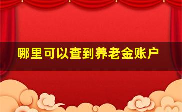 哪里可以查到养老金账户