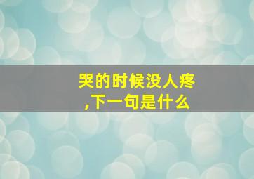 哭的时候没人疼,下一句是什么