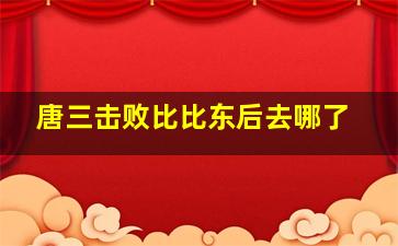 唐三击败比比东后去哪了