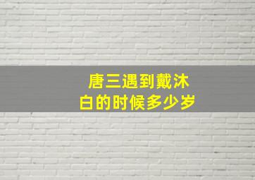 唐三遇到戴沐白的时候多少岁