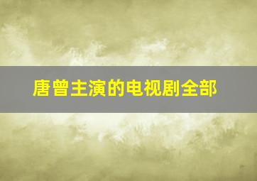 唐曾主演的电视剧全部