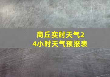 商丘实时天气24小时天气预报表