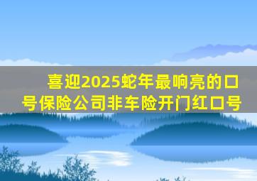 喜迎2025蛇年最响亮的口号保险公司非车险开门红口号