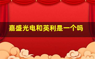 嘉盛光电和英利是一个吗