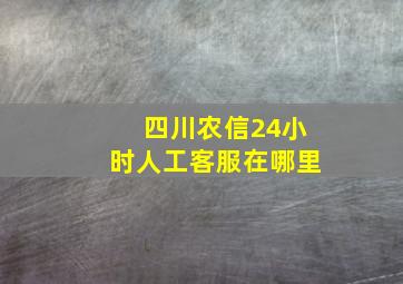 四川农信24小时人工客服在哪里