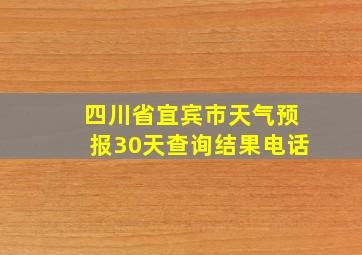 四川省宜宾市天气预报30天查询结果电话