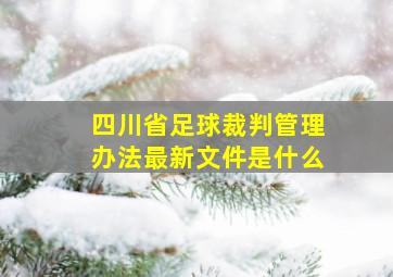 四川省足球裁判管理办法最新文件是什么