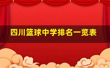 四川篮球中学排名一览表