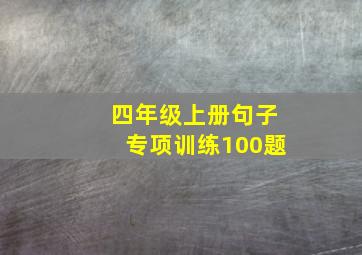 四年级上册句子专项训练100题