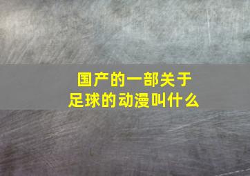 国产的一部关于足球的动漫叫什么