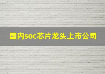 国内soc芯片龙头上市公司