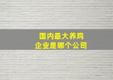 国内最大养鸡企业是哪个公司