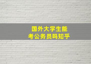 国外大学生能考公务员吗知乎