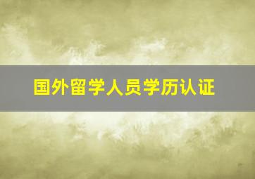 国外留学人员学历认证