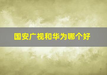 国安广视和华为哪个好