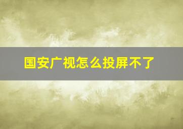 国安广视怎么投屏不了