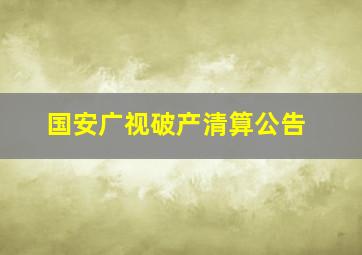 国安广视破产清算公告