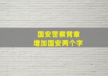 国安警察臂章增加国安两个字