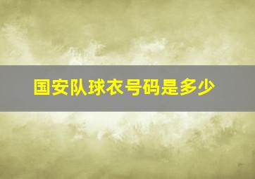 国安队球衣号码是多少