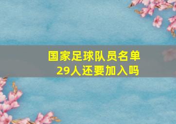 国家足球队员名单29人还要加入吗