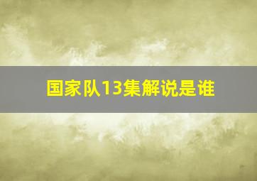 国家队13集解说是谁