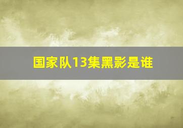 国家队13集黑影是谁