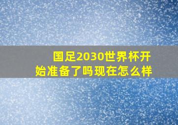 国足2030世界杯开始准备了吗现在怎么样