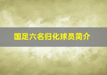 国足六名归化球员简介