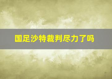 国足沙特裁判尽力了吗