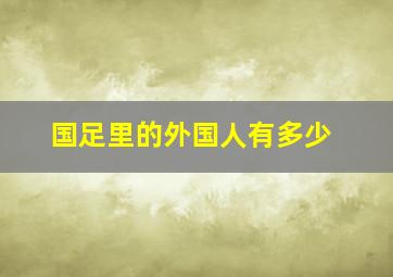 国足里的外国人有多少