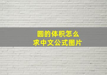 圆的体积怎么求中文公式图片