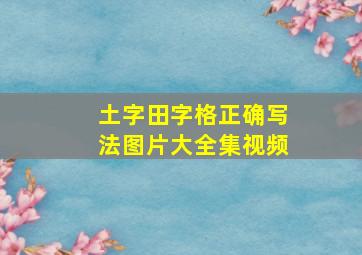 土字田字格正确写法图片大全集视频