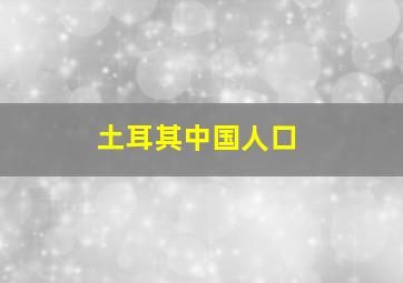 土耳其中国人口