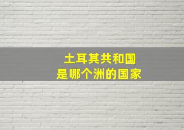 土耳其共和国是哪个洲的国家